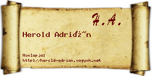 Herold Adrián névjegykártya